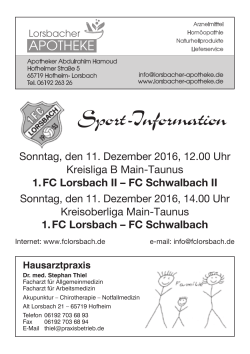 Sport-Information - 1.FC Lorsbach 1953 eV