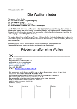 Die Waffen nieder