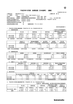 平成28年10月期 決算短信〔日本基準〕（連結）