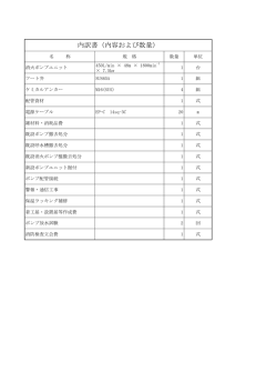 内訳書（内容および数量）