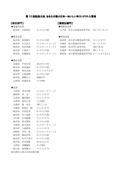 第 10 回記念大会 あなたが選ぶ日本一おいしい米コンテスト入賞者
