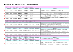 博士課程 論文発表会プログラム 【平成29年3月修了】