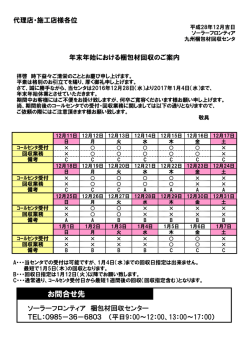 梱包材回収に関する重要なお知らせ
