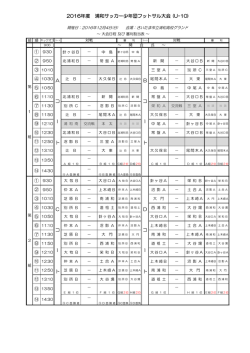 フットサル大会～ 日程表（コート別）