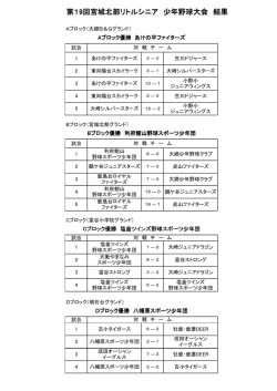 第19回宮城北部リトルシニア 少年野球大会 結果