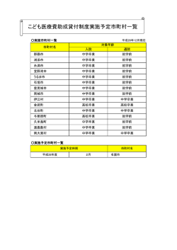 市町村の実施予定一覧（PDF：25KB）