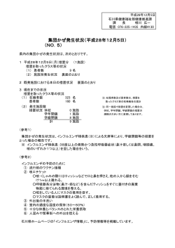 （NO．5） 集団かぜ発生状況（平成28年12月5日）