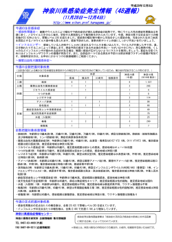 神奈川県感染症発生情報（48週報）