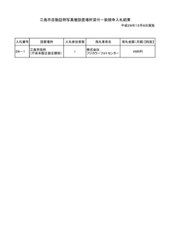 三島市自動証明写真機設置場所貸付一般競争入札結果