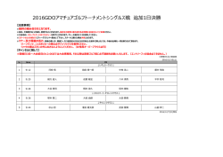 小野東洋GCの組合せを公開しました。
