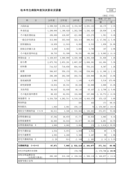 松本市立病院年度別決算状況調書