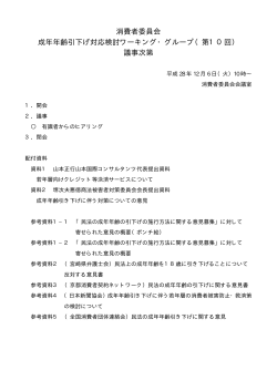 消費者委員会 成年年齢引下げ対応検討ワーキング・グループ（第10回