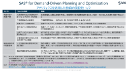 SAS for Demand-Driven Planning and Optimization, features