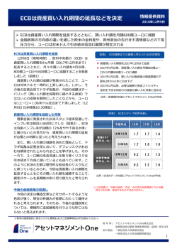 ECBは資産買い入れ期間の延長などを決定