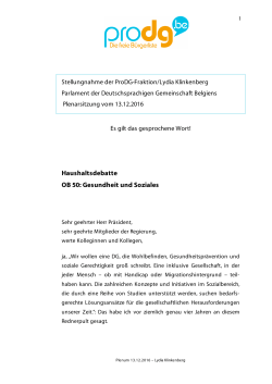 Haushaltsdebatte OB 50: Gesundheit und Soziales