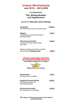 Die Wochenkarte
