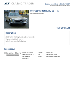 Mercedes-Benz 280 SL (1971) 129 000 EUR