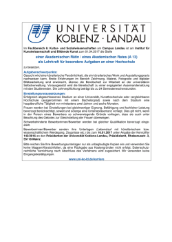 einer Akademischen R&auml;tin / eines Akademischen Rates