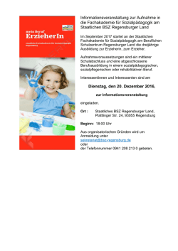 Informationsveranstaltung zur Aufnahme in die Fachakademie f&uuml;r