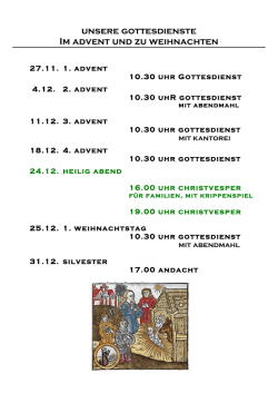 Gottesdienste an den Feiertagen zum Ausdrucken