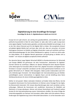 Digitalisierung ist eine Grundfrage f&uuml;r Europa!