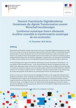 Deutsch-Französische Digitalkonferenz - Gemeinsam die
