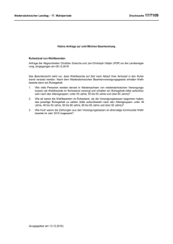Drucksachen allgemein - Nieders&auml;chsischer Landtag