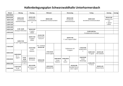 Hallenbelegungsplan Schwarzwaldhalle Unterharmersbach