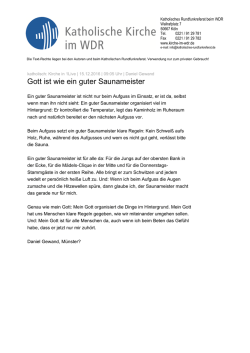 Gott ist wie ein guter Saunameister
