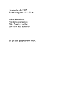 Haushaltsrede der CDU