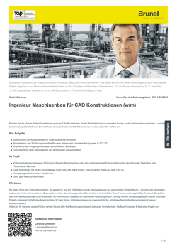 Ingenieur Maschinenbau für CAD Konstruktionen Job in