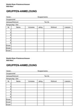 GRUPPEN-ANMELDUNG GRUPPEN-ANMELDUNG