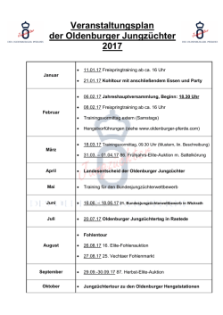 die Termine f&uuml;r das Jahr 2017 - Jungz&uuml;chter des Oldenburger Pferdes