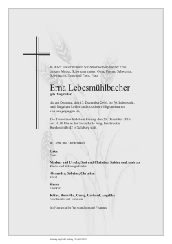 Erna Lebesmühlbacher - Bestattung Jung, Salzburg