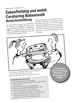 Zukunftsfähig und mobil: Carsharing Bubenreuth