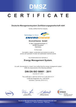 certificate - EnviroChemie