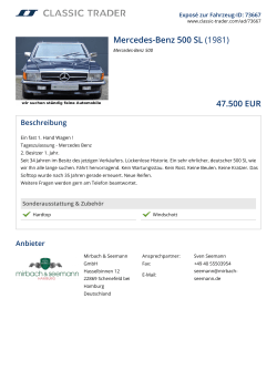 Mercedes-Benz 500 SL (1981) 47.500 EUR