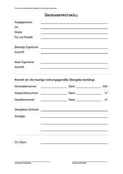 Eigentumswechsel - &Uuml;bergabeprotokoll