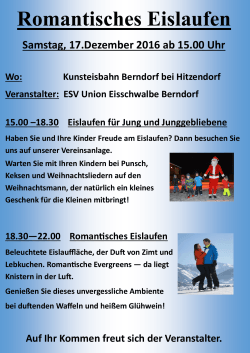 Romantisches Eislaufen - Union Eisschwalbe Berndorf