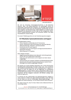 ICT-Mitarbeiter Systemadministration und Support