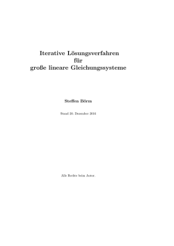 Iterative L&ouml;sungsverfahren f&uuml;r gro&szlig;e lineare Gleichungssysteme