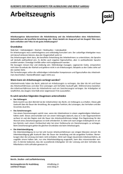 Arbeitszeugnis - Beratungsdienste für Ausbildung und Beruf Aargau