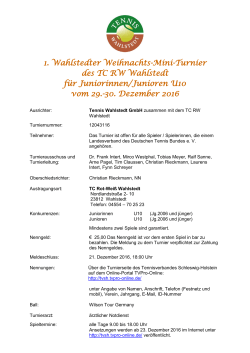 1. Wahlstedter Weihnachts-Mini-Turnier des TC RW - TVPro