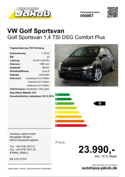 VW Golf Sportsvan - Autohaus Jakob GmbH