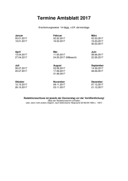 Termine Amtsblatt 2017