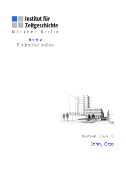 Archiv - Findmittel online John, Otto