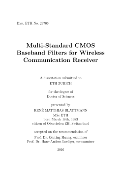 Multi-Standard CMOS Baseband Filters for - ETH E