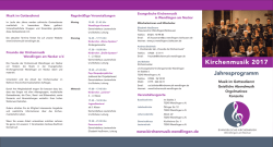Jahresprogramm 2017 - Evangelische Kirchenmusik Wendlingen aN