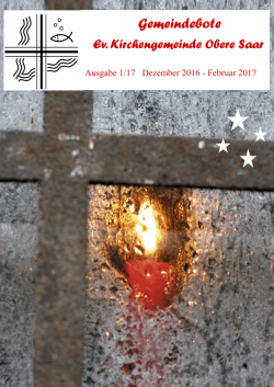 Gemeindebote 1-2017 - Evangelische Kirchengemeinde Obere