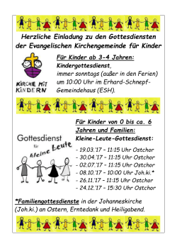 Gottesdiensten für Familien und Kinder